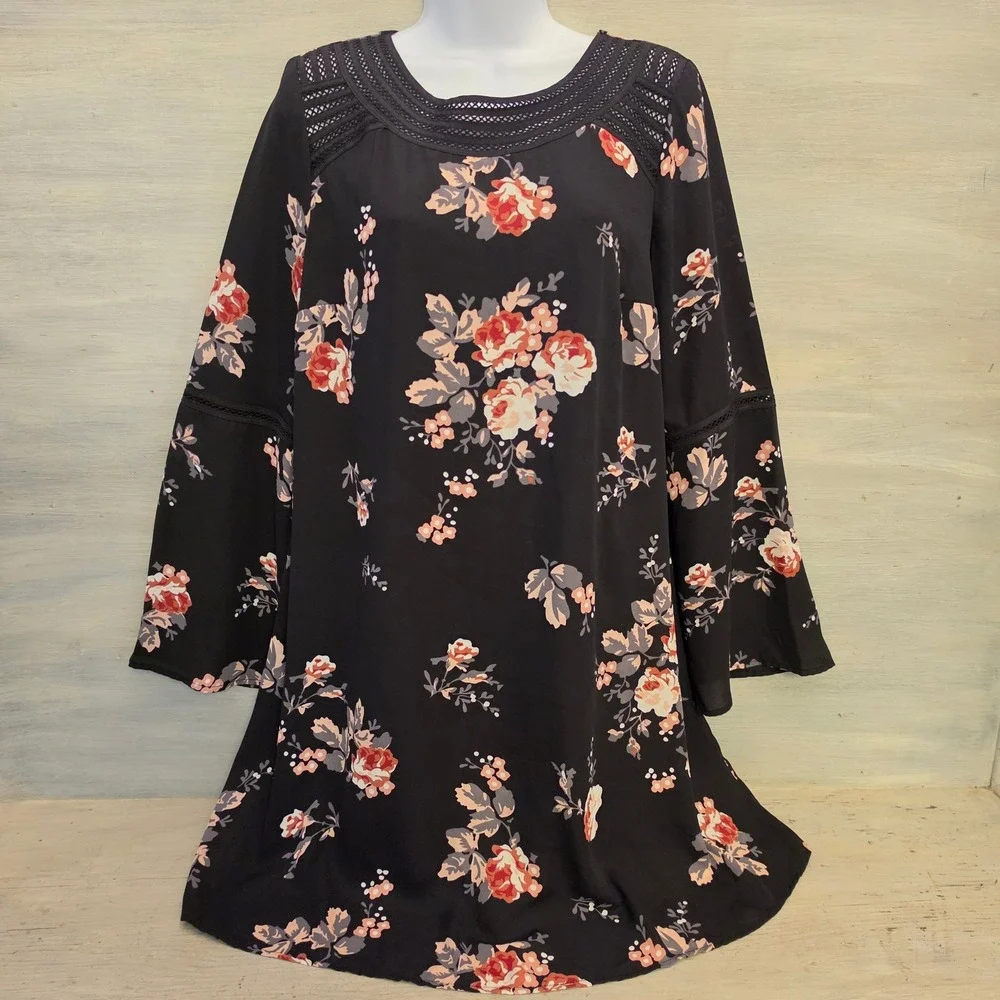 Isabel‎ Maternity by Ingrid & Isabel Black Multicolor Floral Dress Small GC